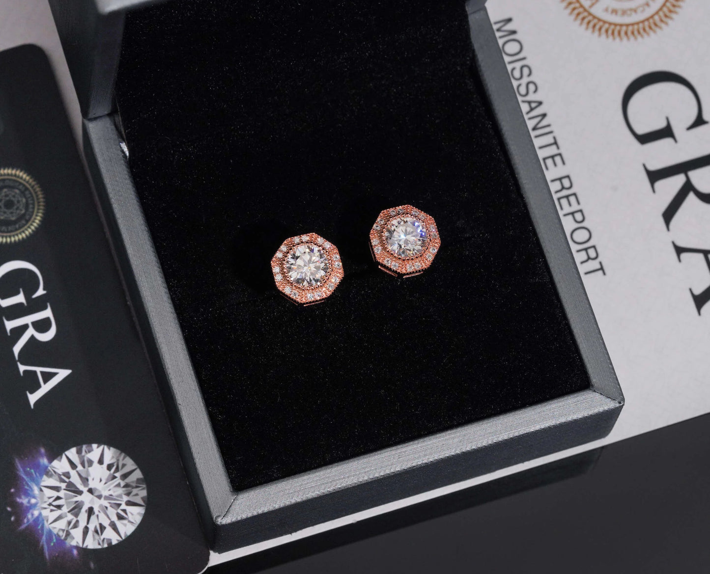 Moissanite Stud Earrings in 925 Sterling Silver