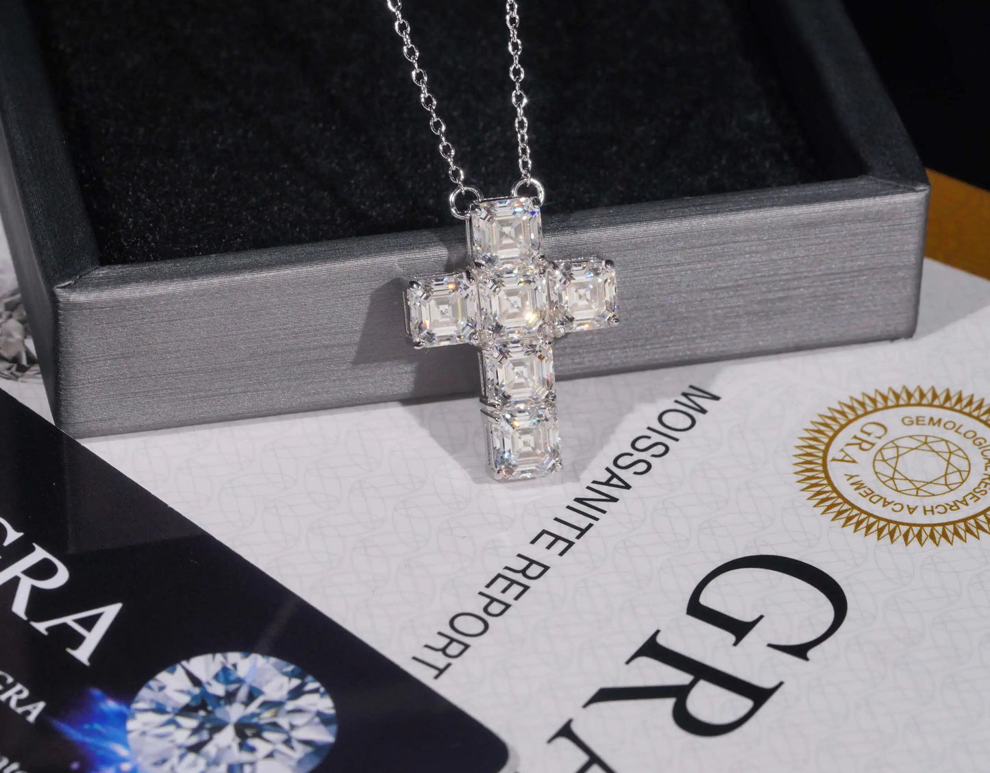 Moissanite Cross Pendant in 925 Sterling Silver