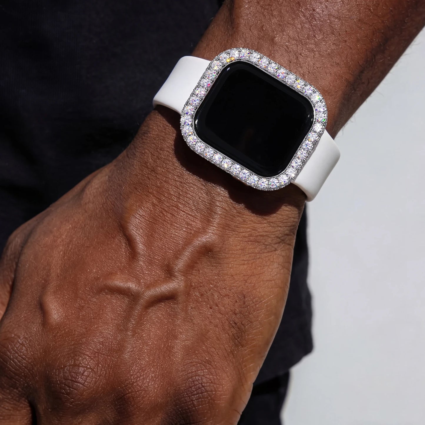 Moissanite Watch Case in 925 Sterling Silver
