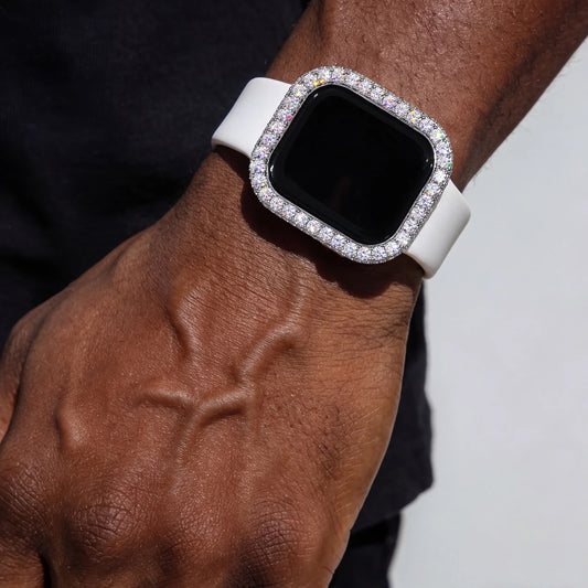 Moissanite Watch Case in 925 Sterling Silver