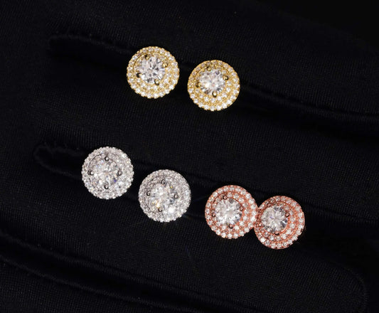 Moissanite Stud Earrings in 925 Sterling Silver
