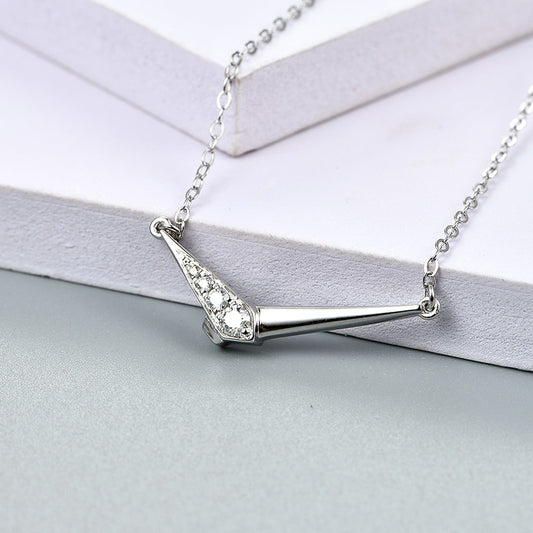White/Rose or Yellow Moissanite 0.5-1 ct Necklace in 925 Sterling
