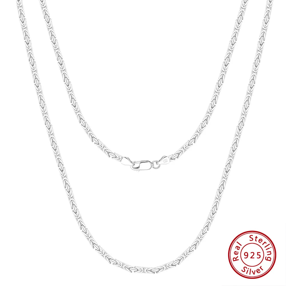 2,5mm Byzantine Chain in 925 Sterling Silver with 18K Gold Plated