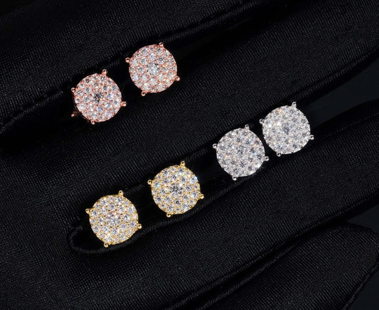 8.8mm Moissanite Round Earrings in 925 Sterling Silver