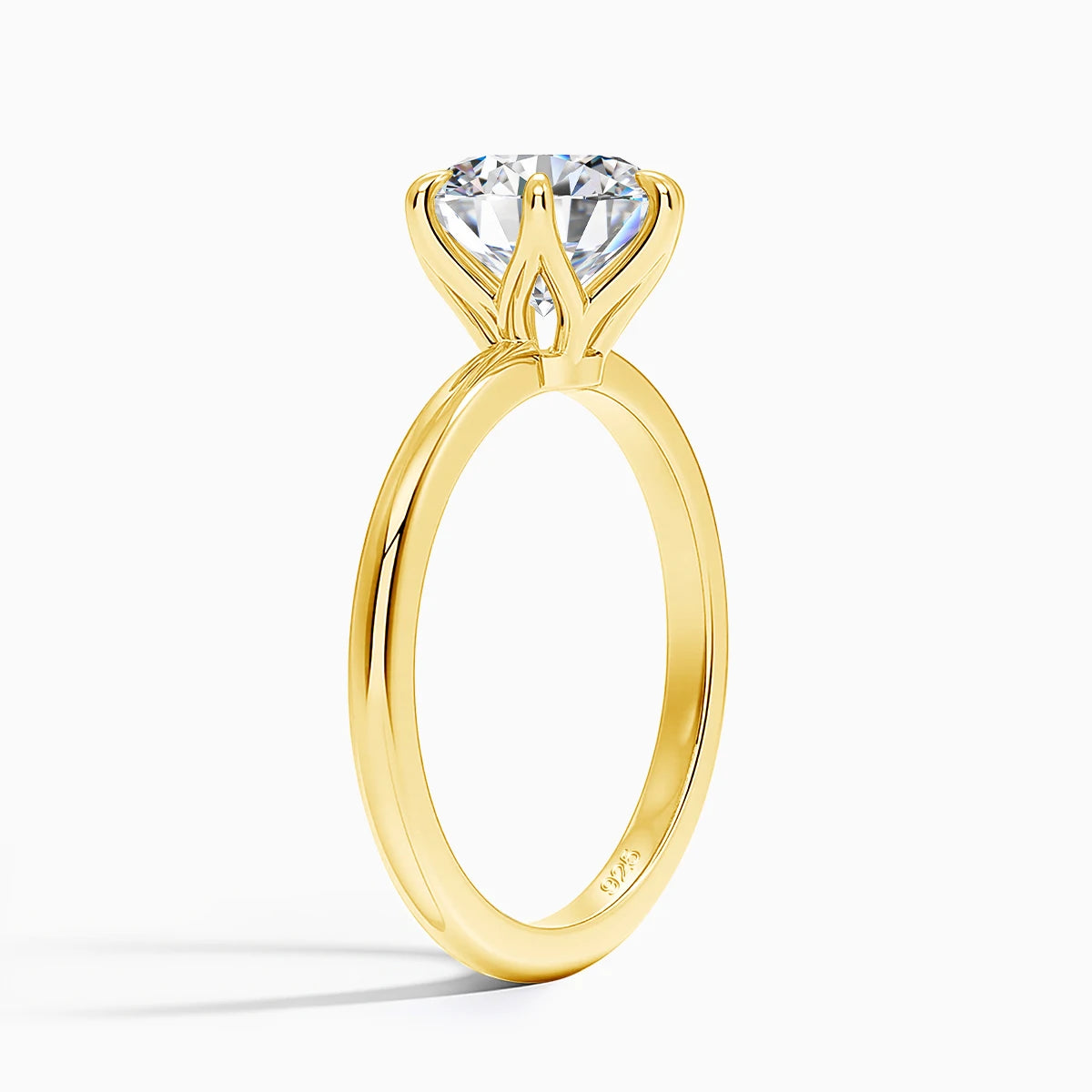 Moissanite 6 Prong Ring in S925 (1/20 14k GF)