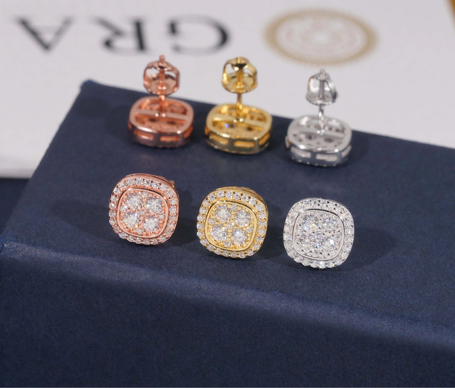 Moissanite Stud Earring in 925 Sterling Silver