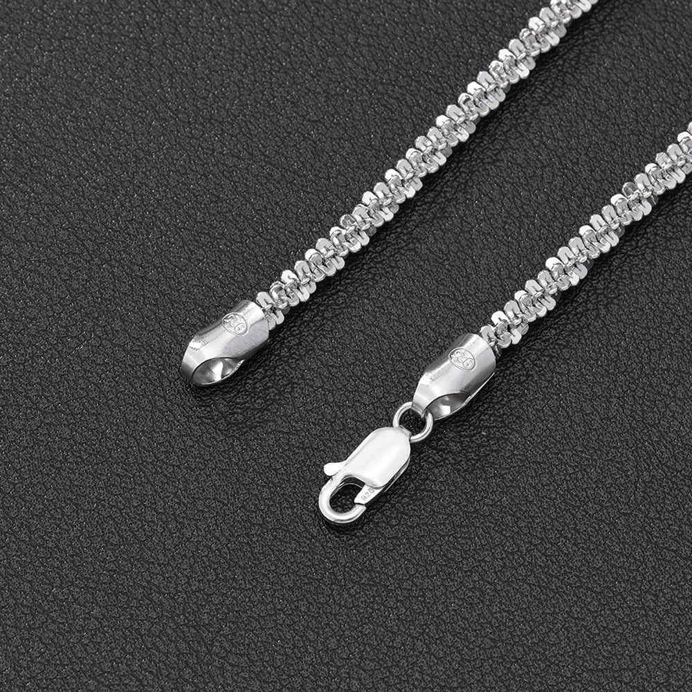 3.5mm 4mm Cauliflower Chain in 925 Sterling Silver with 18K Gold Plated