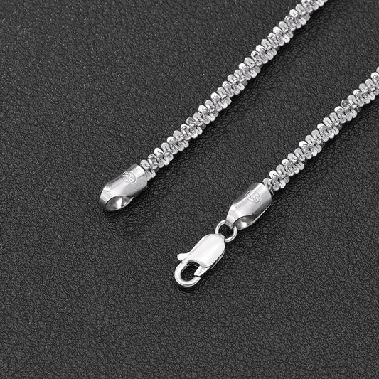 3.5mm 4mm Cauliflower Chain in 925 Sterling Silver with 18K Gold Plated