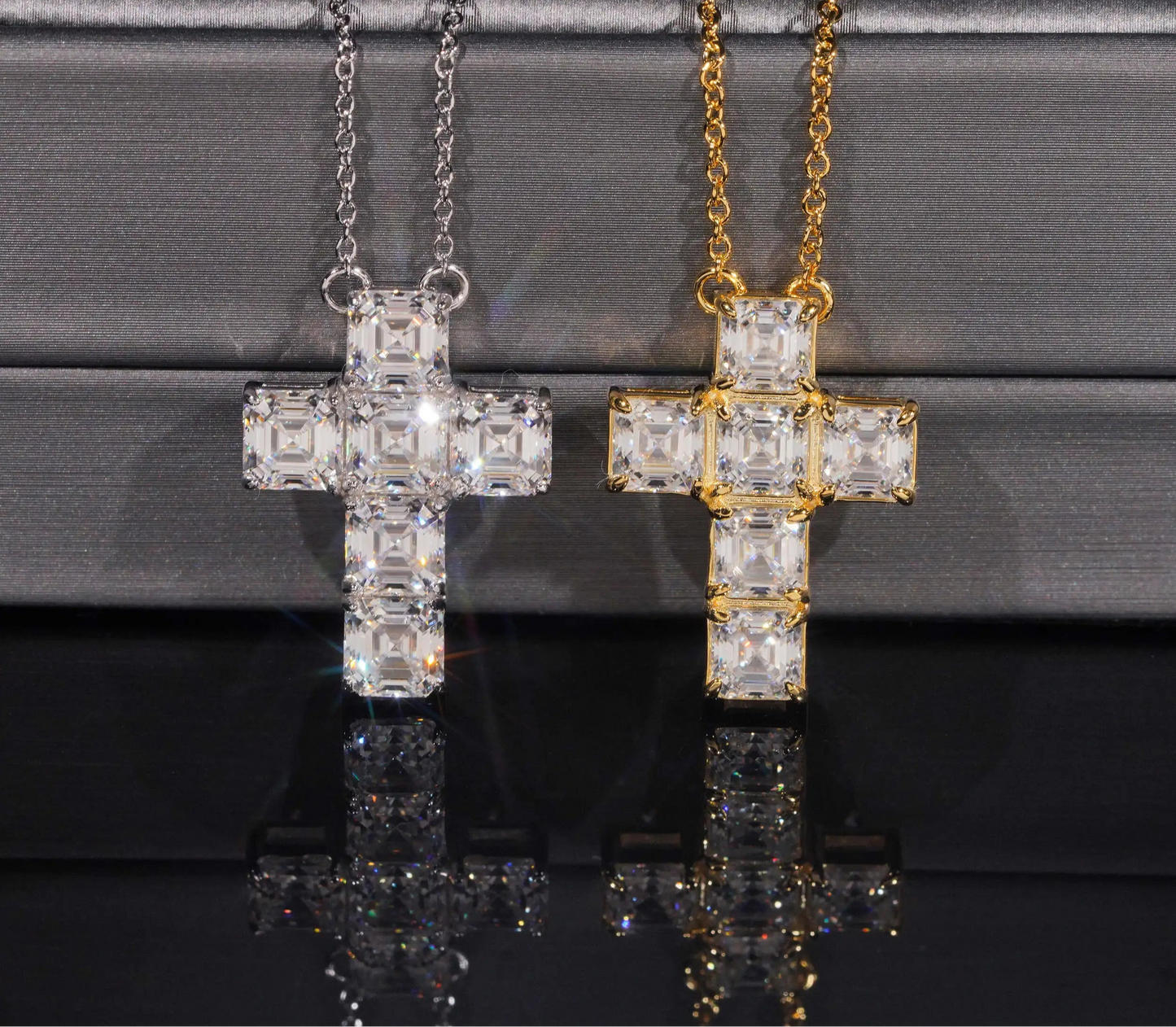 Moissanite Cross Pendant in 925 Sterling Silver
