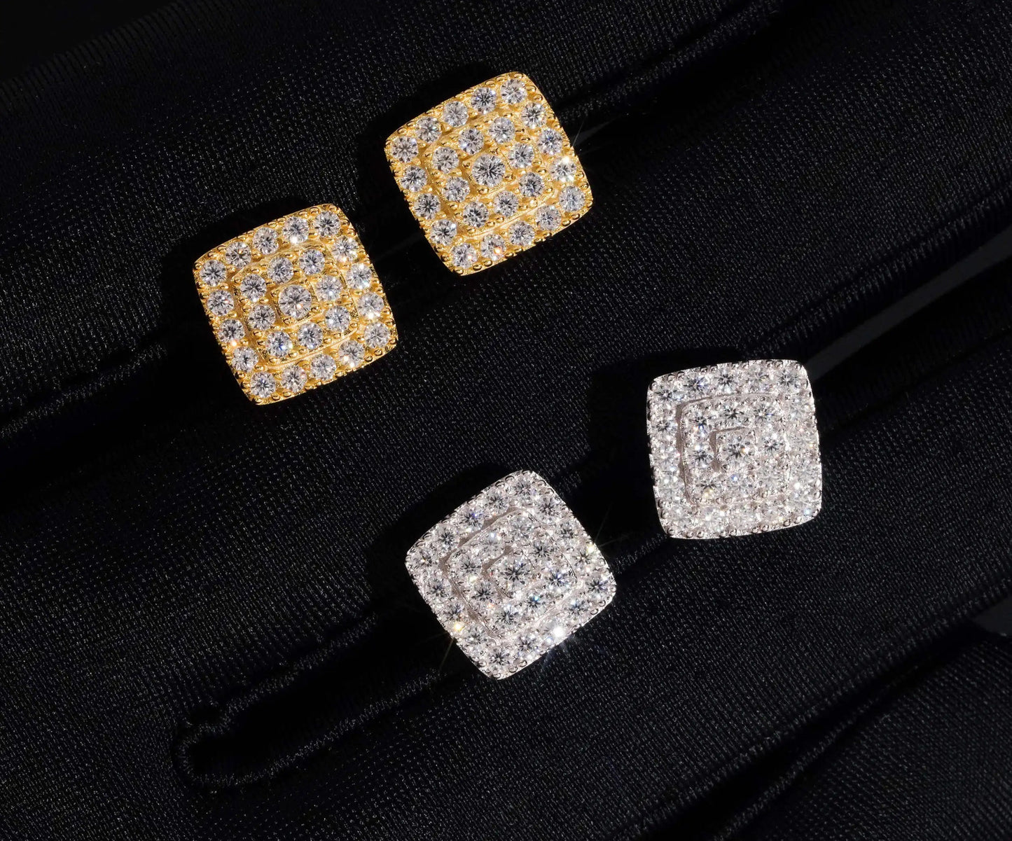 Moissanite Round Brillant Cut Earrings in 925 Sterling Silver