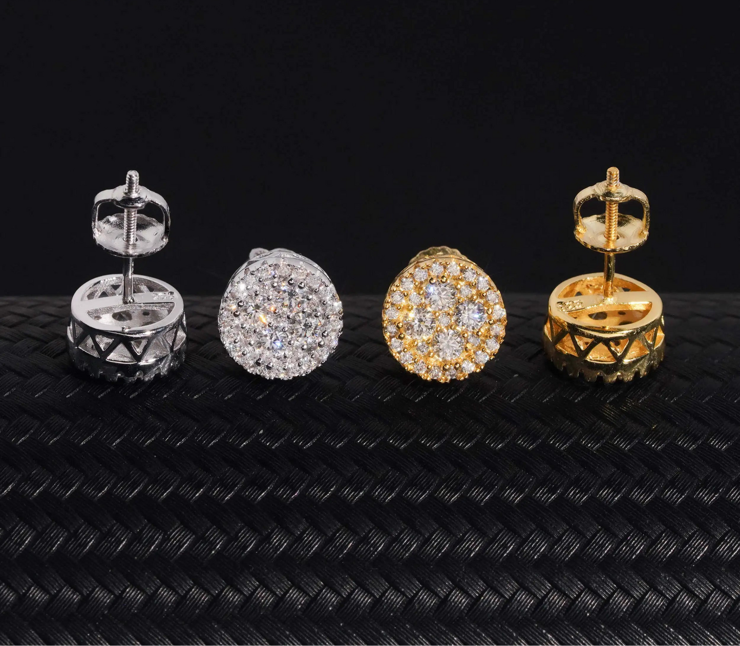 Moissanite Stud Earrings in 925 Sterling Silver