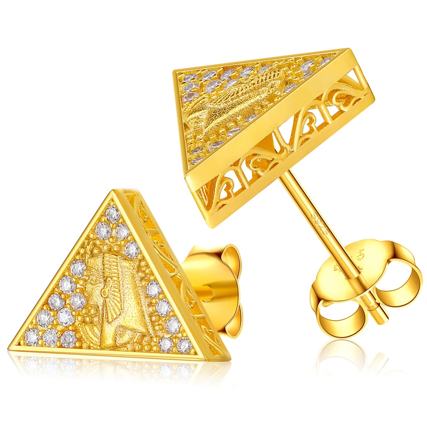 Moissanite Faraon Earrings in 925 Sterling Silver