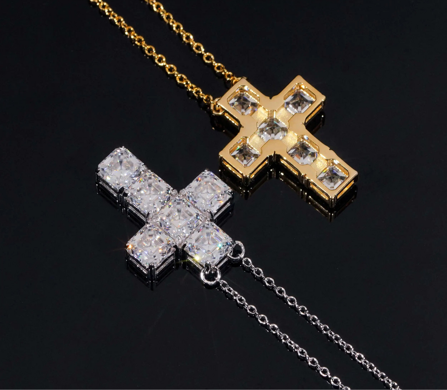 Moissanite Cross Pendant in 925 Sterling Silver