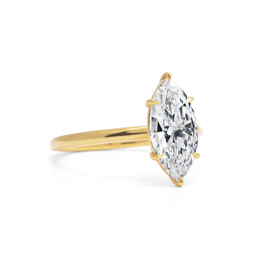 3Ct Moissanite Marquise Ring in S925 (1/20 14K GF)