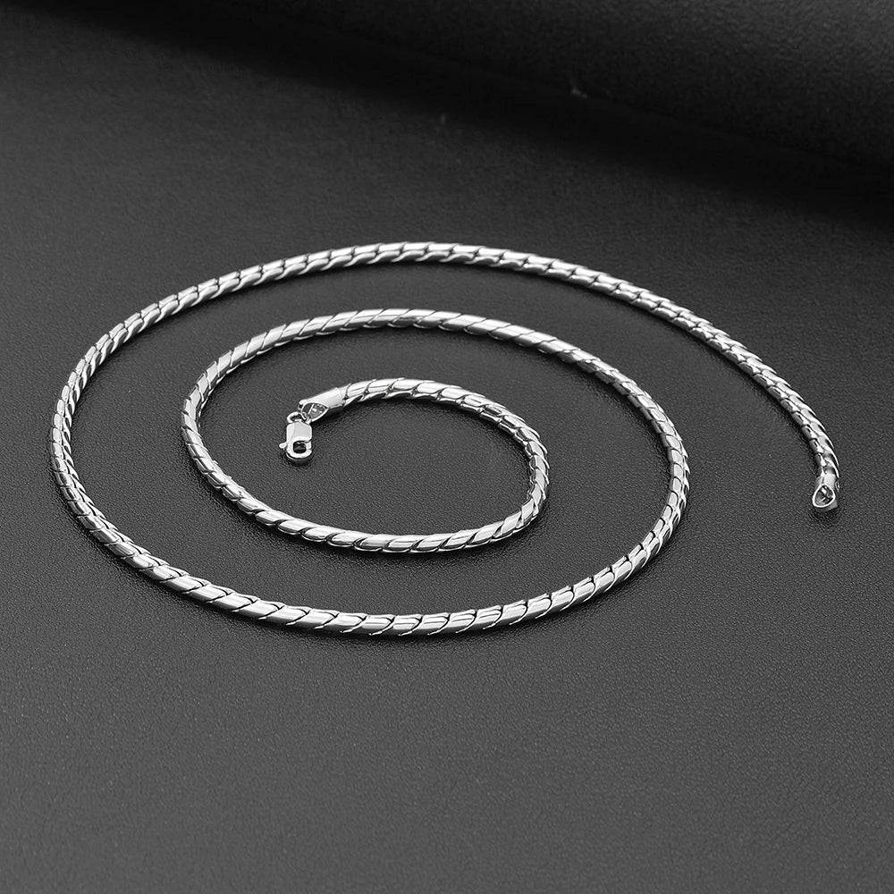 3mm Soft Gold Dragon Chain in 925 Sterling Silver with 18K Gold Plated