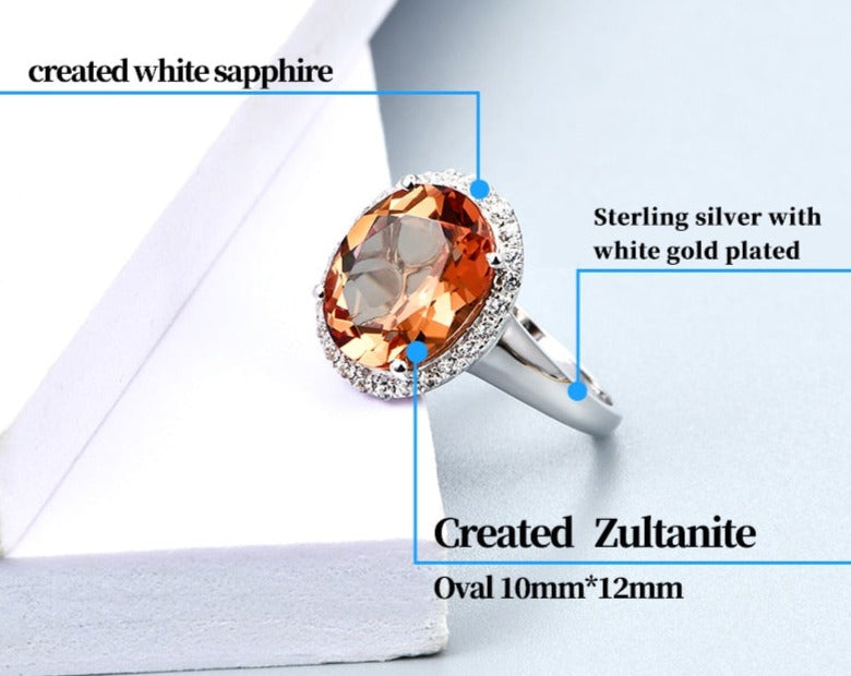 Zultanit-Varietät, 925 Sterling Silber Ring Farbwechsel