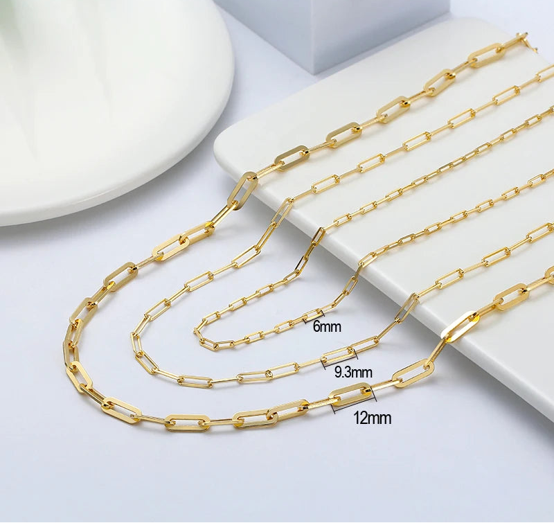 Paperclip Chains in 925 Sterling Silver with 18K Gold Plated