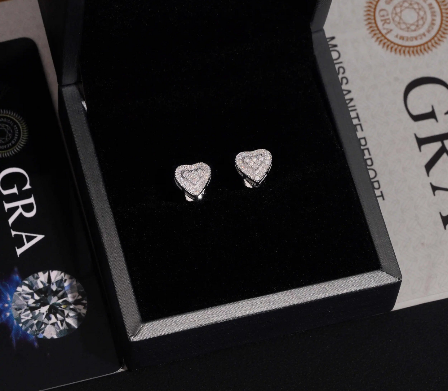Heart Moissanite Earrings in 925 Sterling Silver
