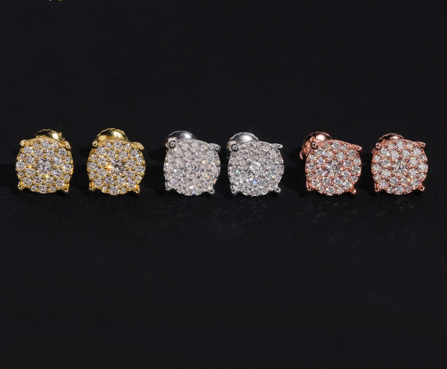 8.8mm Moissanite Round Earrings in 925 Sterling Silver