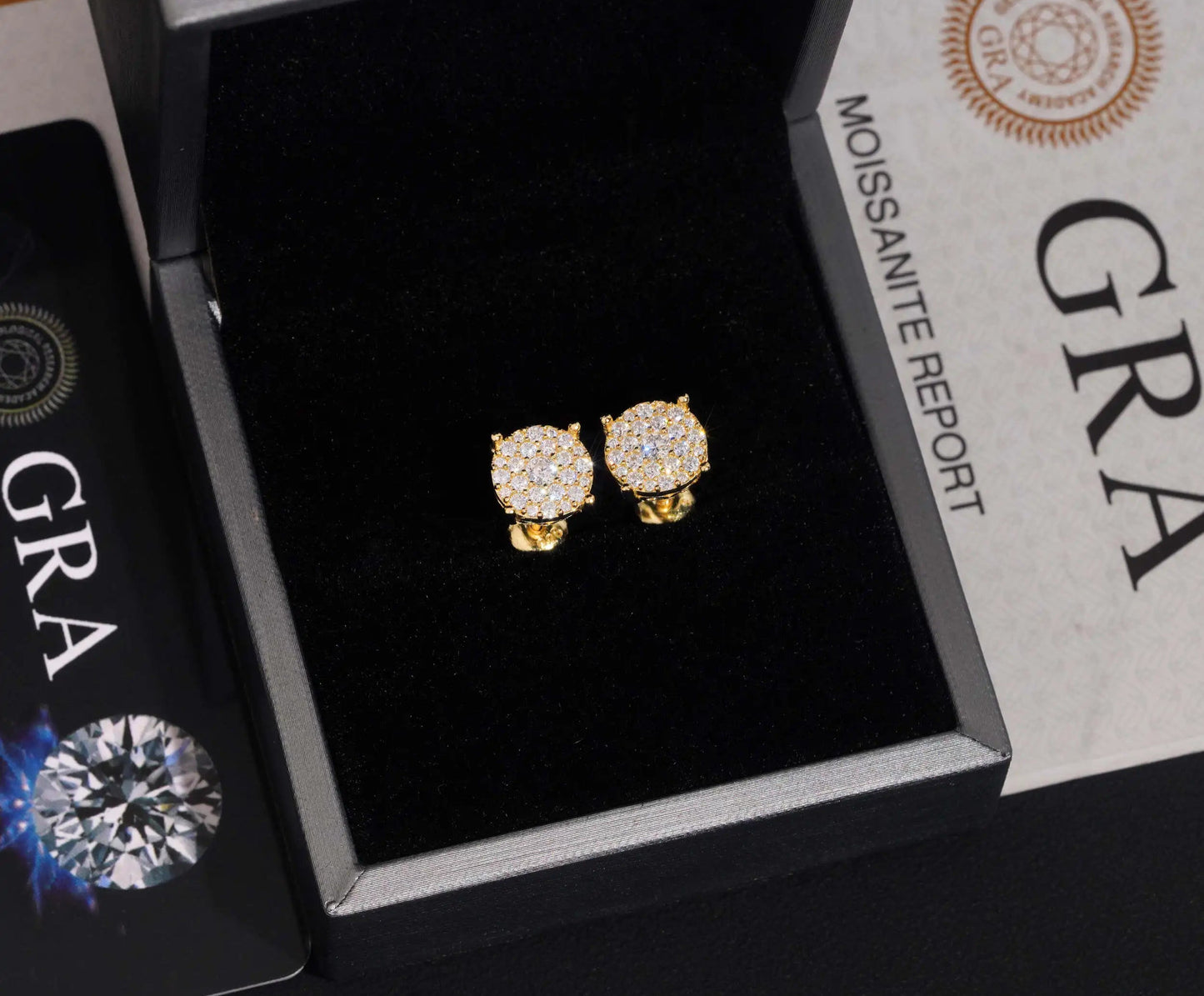 8.8mm Moissanite Round Earrings in 925 Sterling Silver