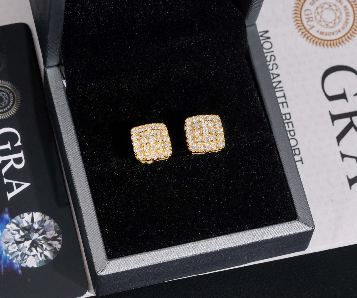 Moissanite Round Brillant Cut Earrings in 925 Sterling Silver
