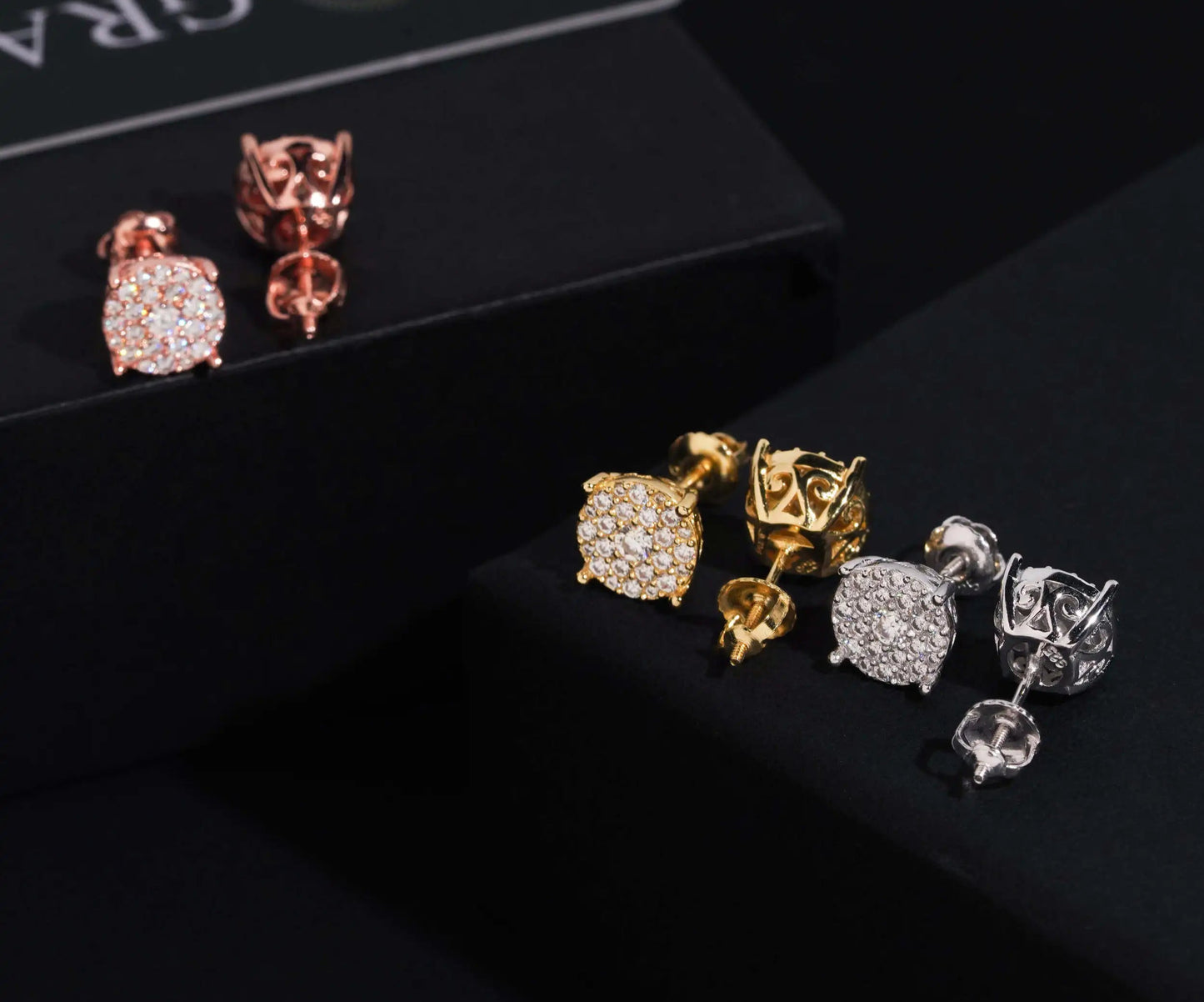 8.8mm Moissanite Round Earrings in 925 Sterling Silver