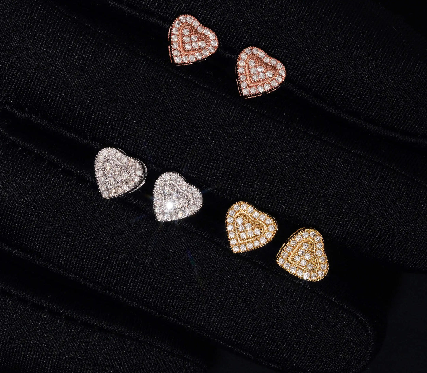 Heart Moissanite Earrings in 925 Sterling Silver