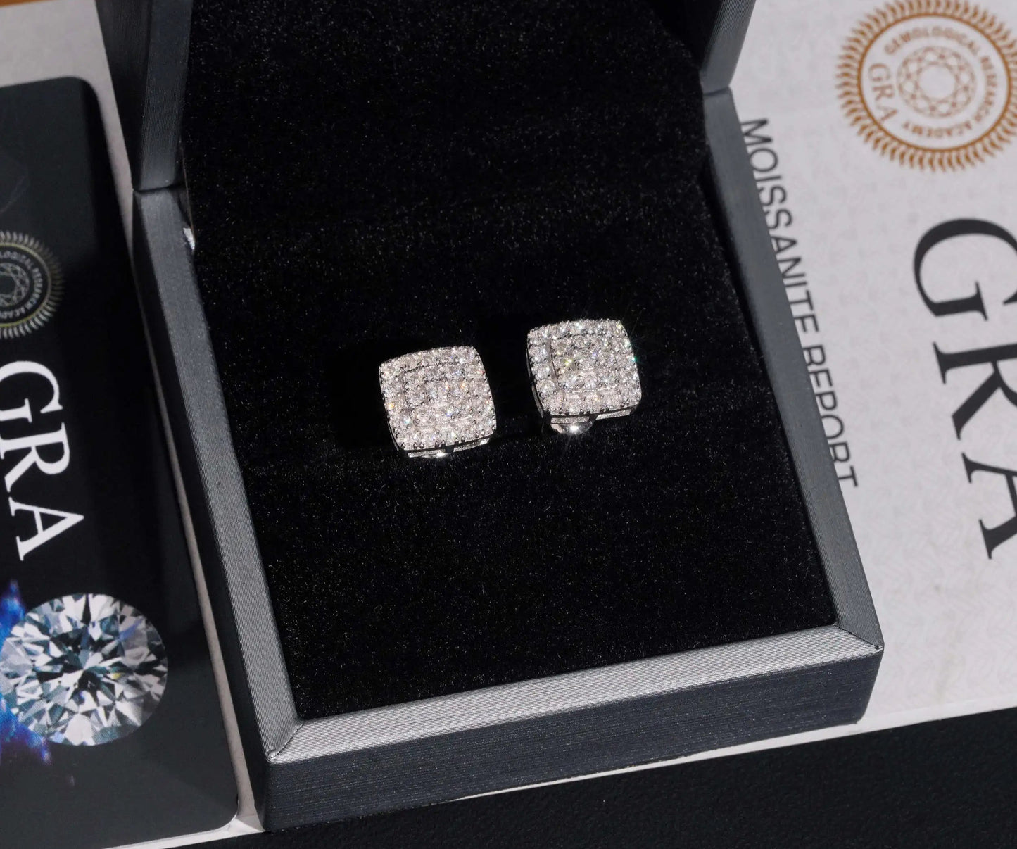 Moissanite Round Brillant Cut Earrings in 925 Sterling Silver