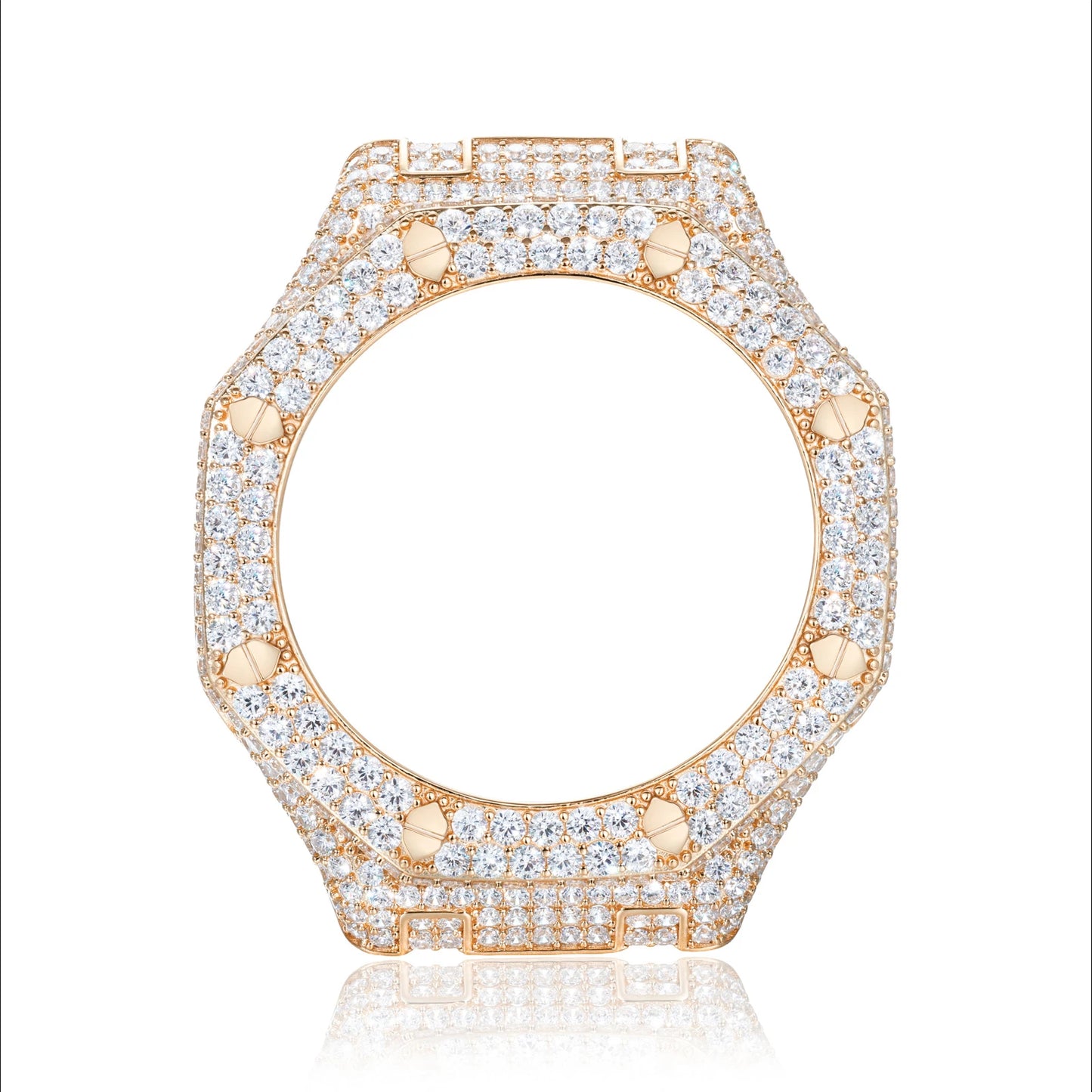 Moissanite Watch Case in 925 Sterling Silver