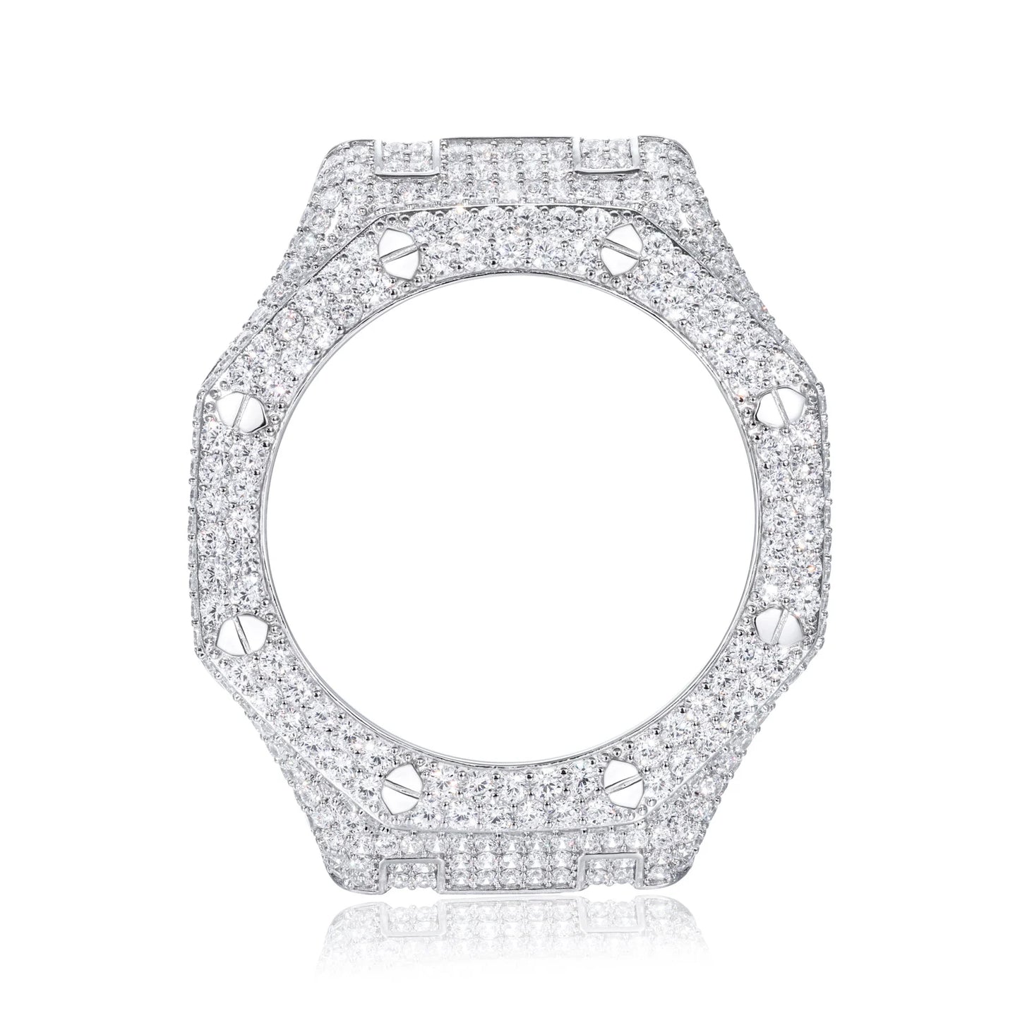 Moissanite Watch Case in 925 Sterling Silver
