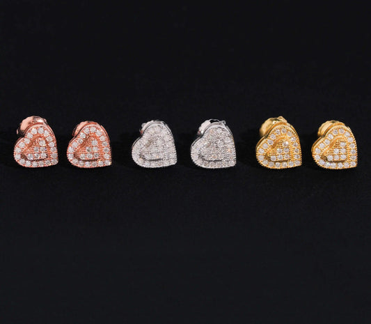 Heart Moissanite Earrings in 925 Sterling Silver