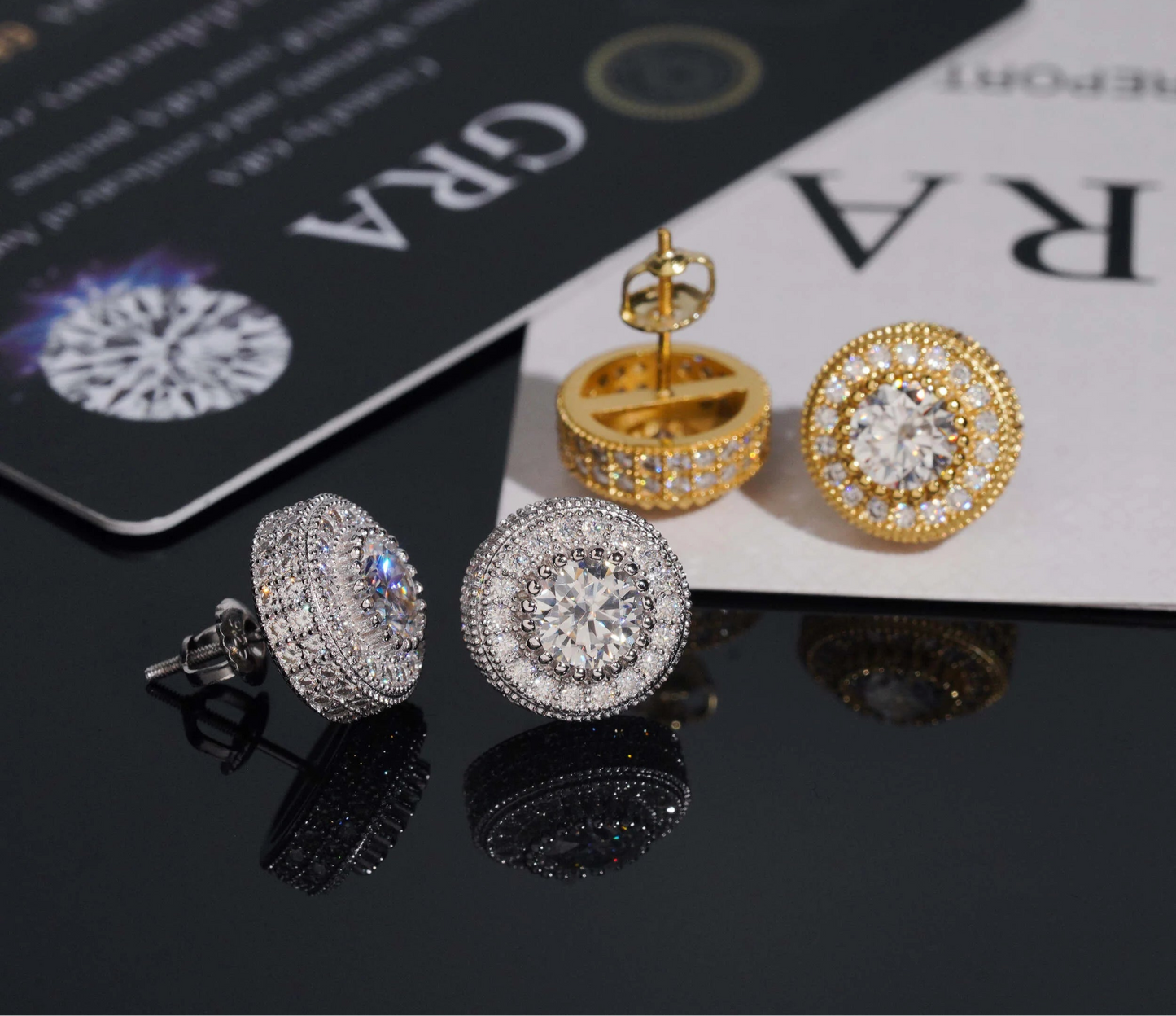Moissanite Stud Earrings in 925 Sterling Silver