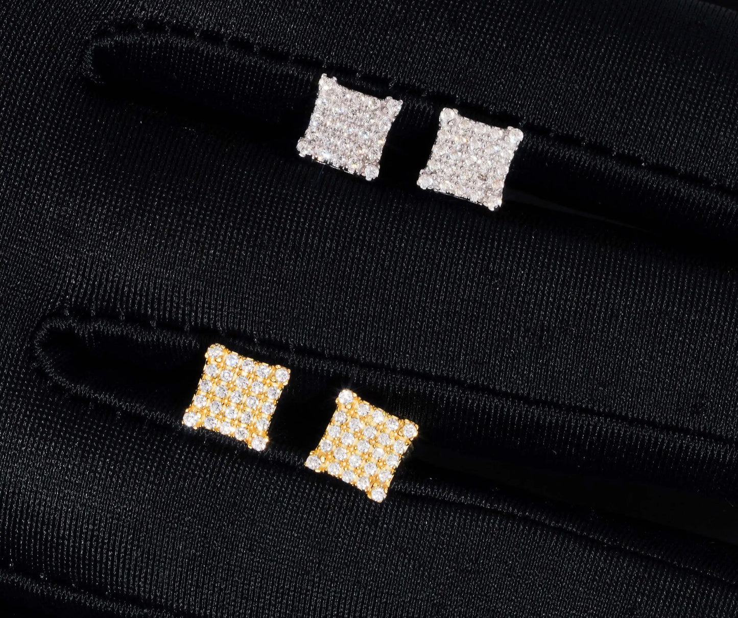Moissanite Iced Earrings in 925 Sterling Silver