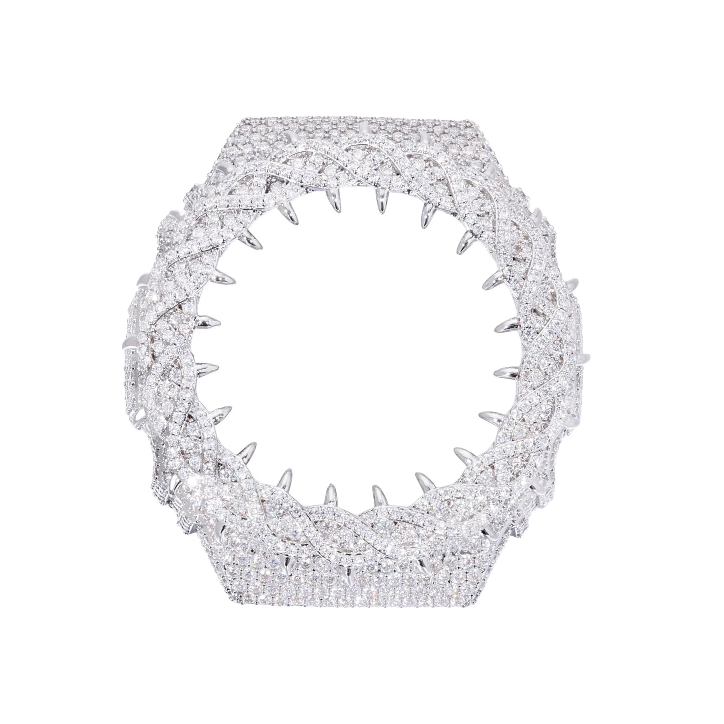 Moissanite Watch Case in 925 Sterling Silver