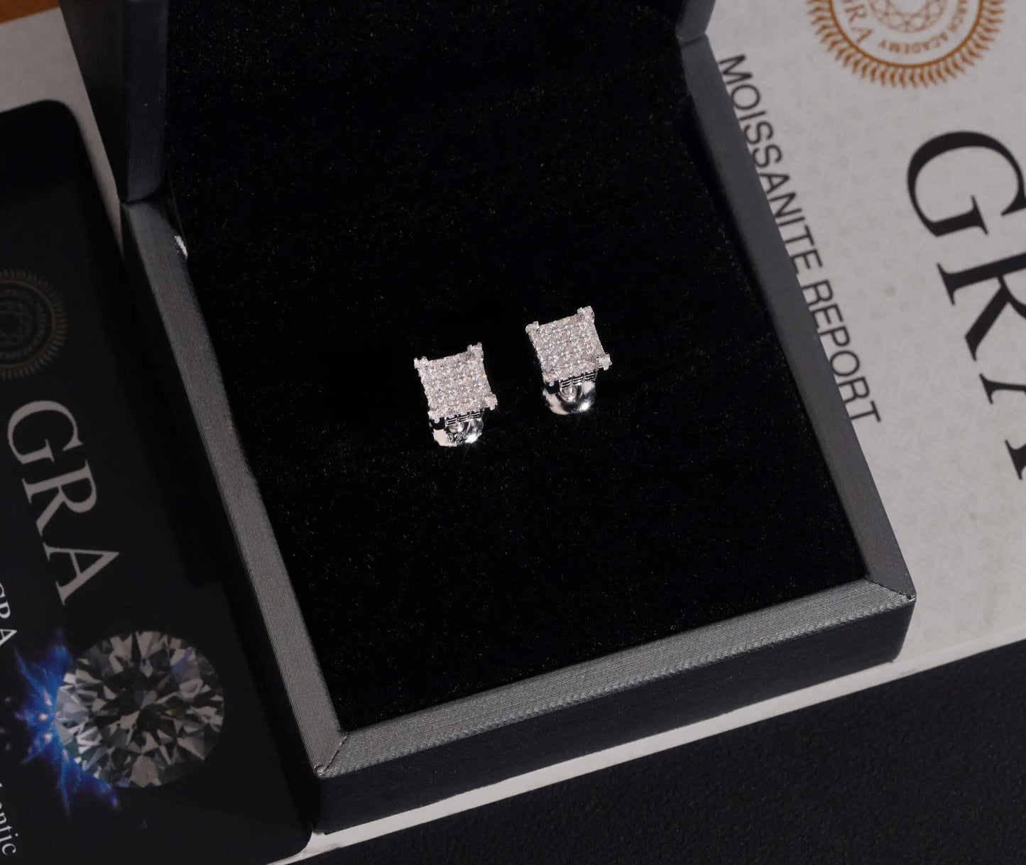 Moissanite Iced Earrings in 925 Sterling Silver
