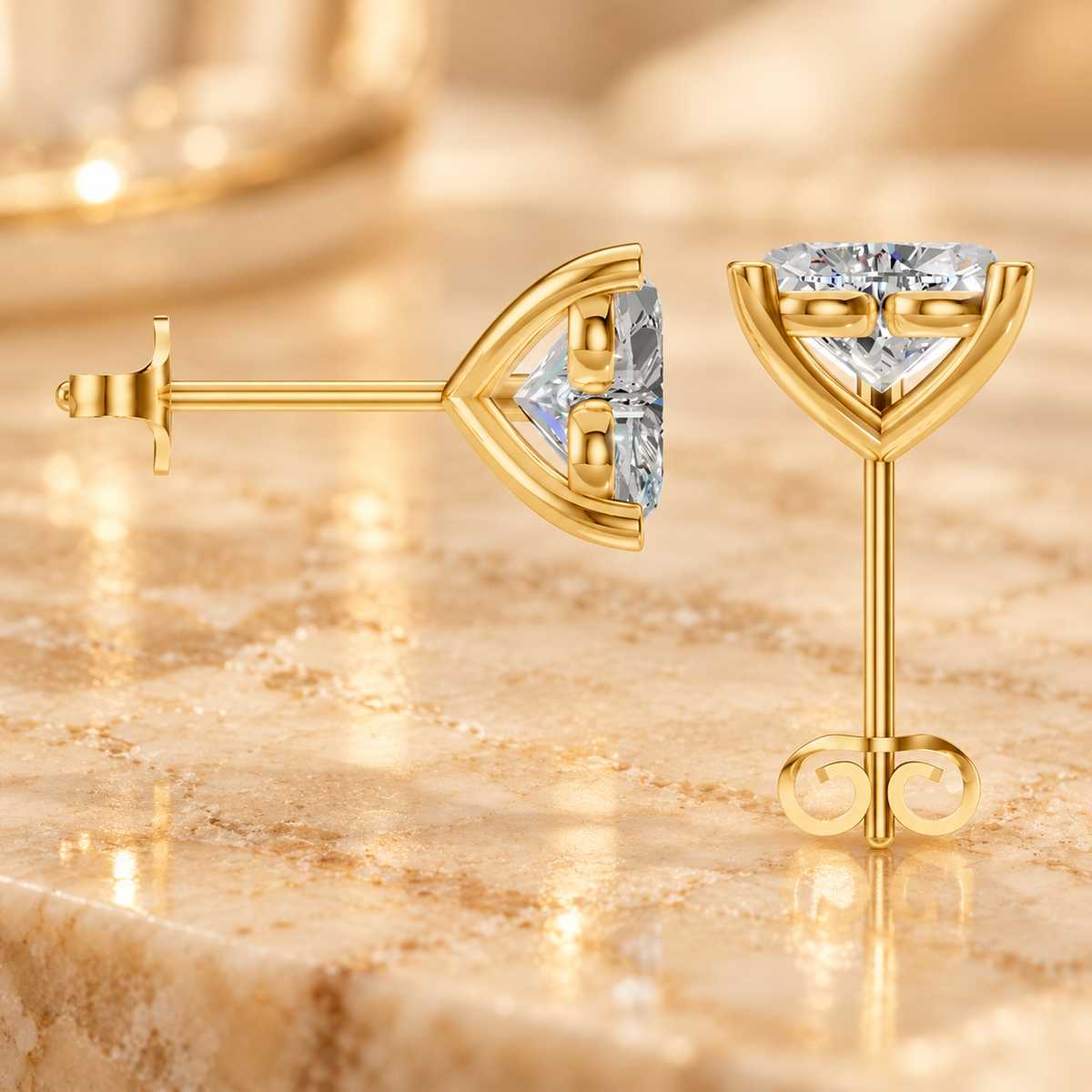 Heart Diamond Earrings in 18K or 14K