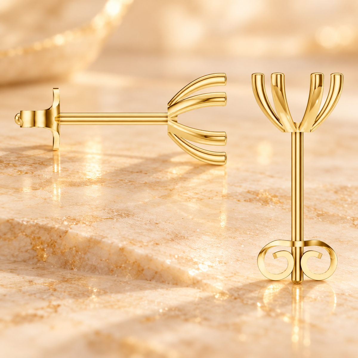 5mm Solitarie Stud Diamond Earrings in 18K or 14K Gold
