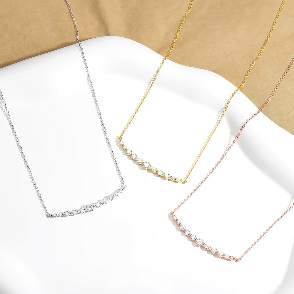 1.1ct Moissanite Necklace in 925 Sterling Silver.