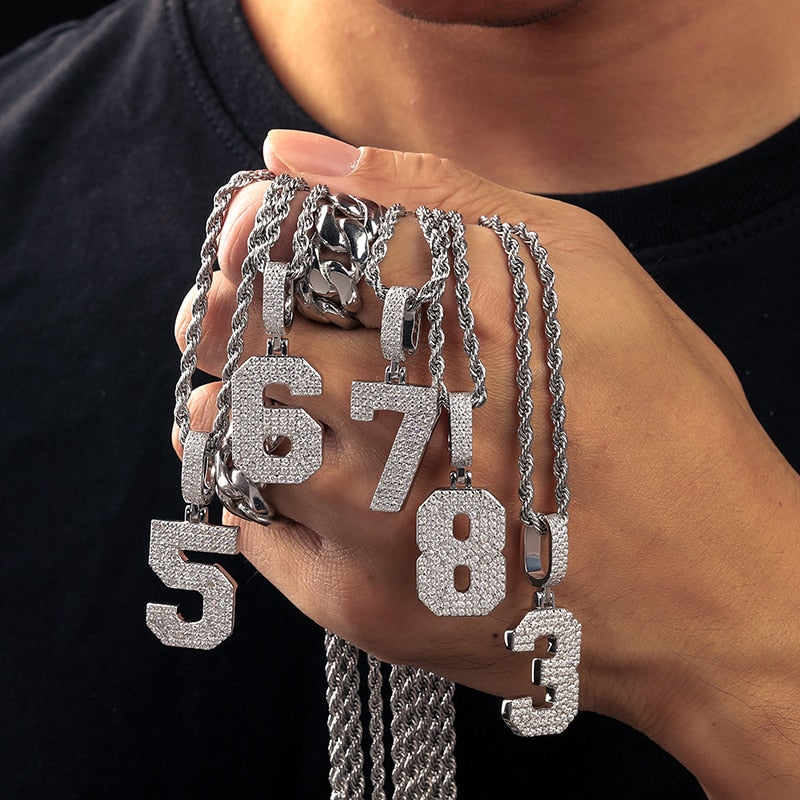 Moissanite Numbers in 925 Sterling Silver.
