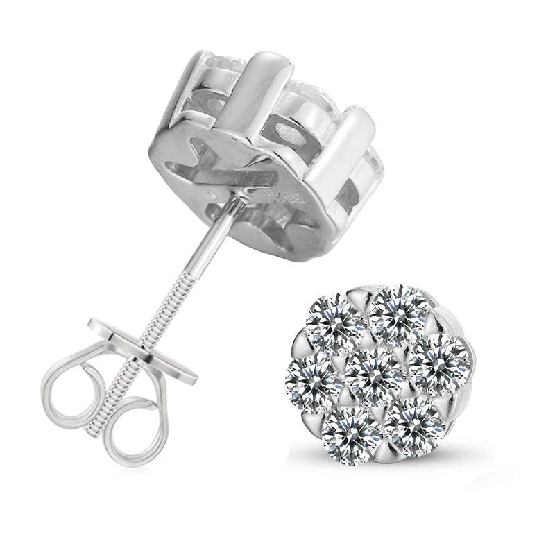 Pendientes de moissanita con hilo variado, plata de ley 925 con baño de oro