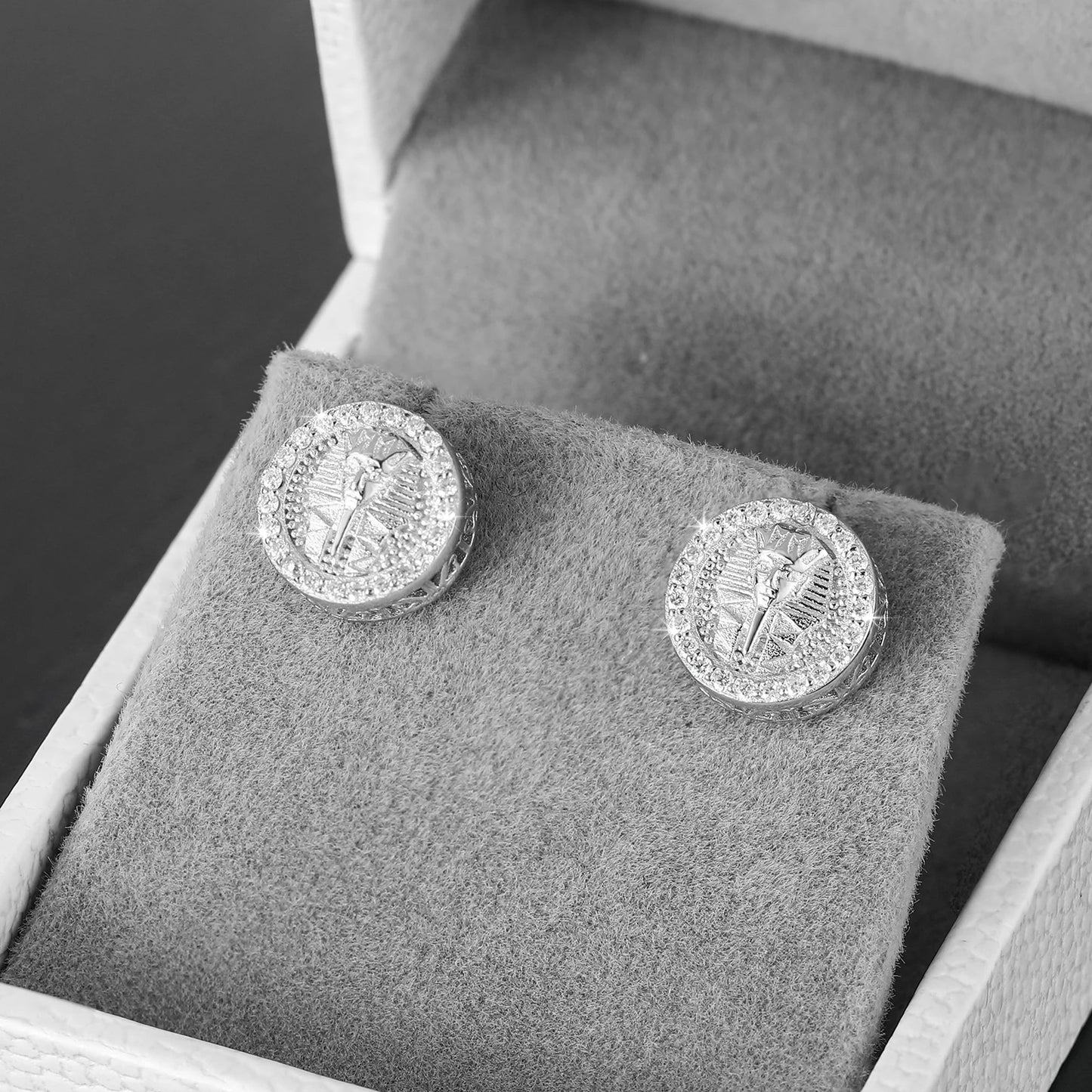 Pharaon Moissanit Ohrringe in 925 Sterling Silber