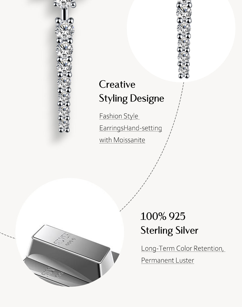 Real D Grade Moissanite Pendant Cross in 925 Sterling Silver