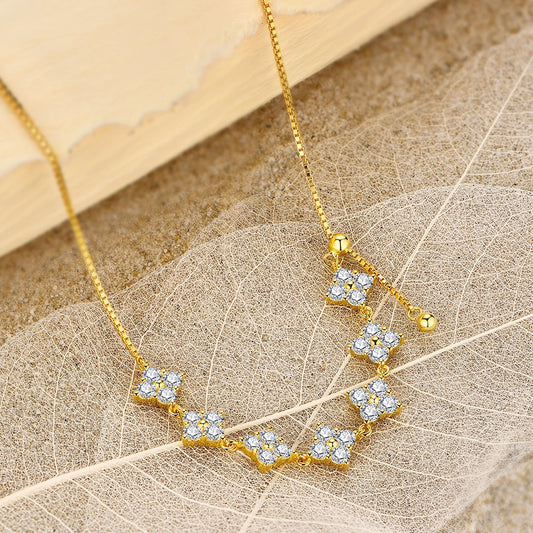 White/Rose or Yellow, Moissanite Necklace in 925 Sterling Silver