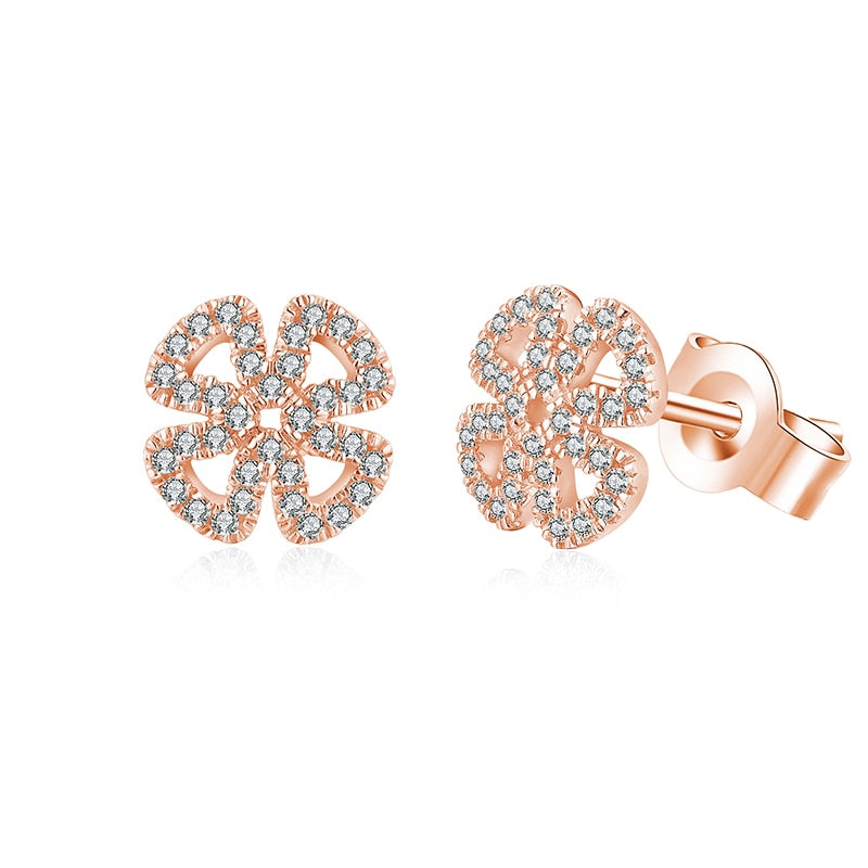 Pendientes de moissanita blanca, rosa y amarilla en plata de ley maciza 925