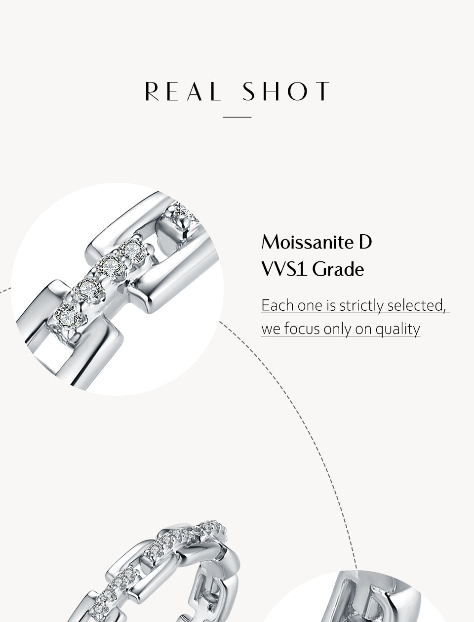 Anillo navideño de moissanita en plata de ley 925 con baño de oro blanco, rosa o amarillo.