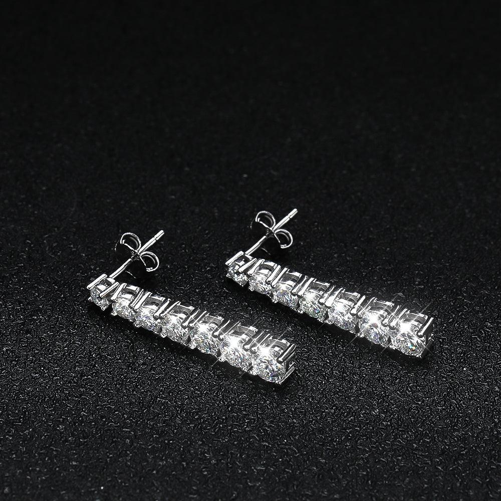 Moissanit-Ohrringe mit GRA, 925er Sterlingsilber, plattiert, 18 Karat Weißgold