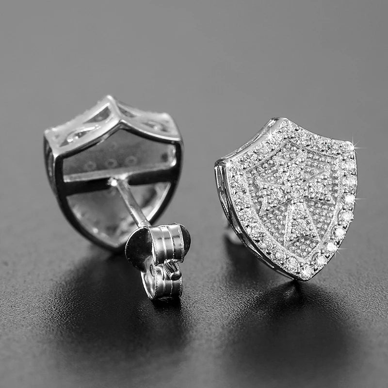 Schildkreuz-Moissanit-Ohrringe aus 925er Sterlingsilber