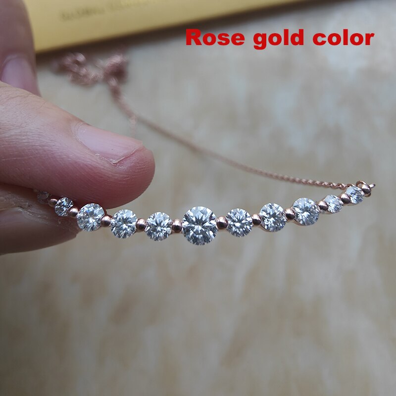 1.1ct Moissanite Necklace in 925 Sterling Silver.