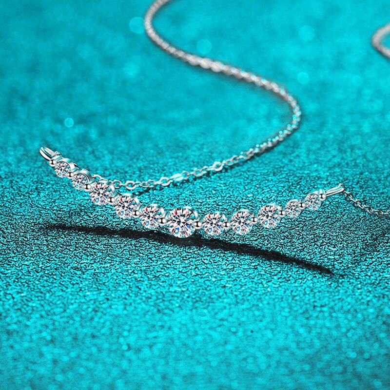 1.1ct Moissanite Necklace in 925 Sterling Silver.