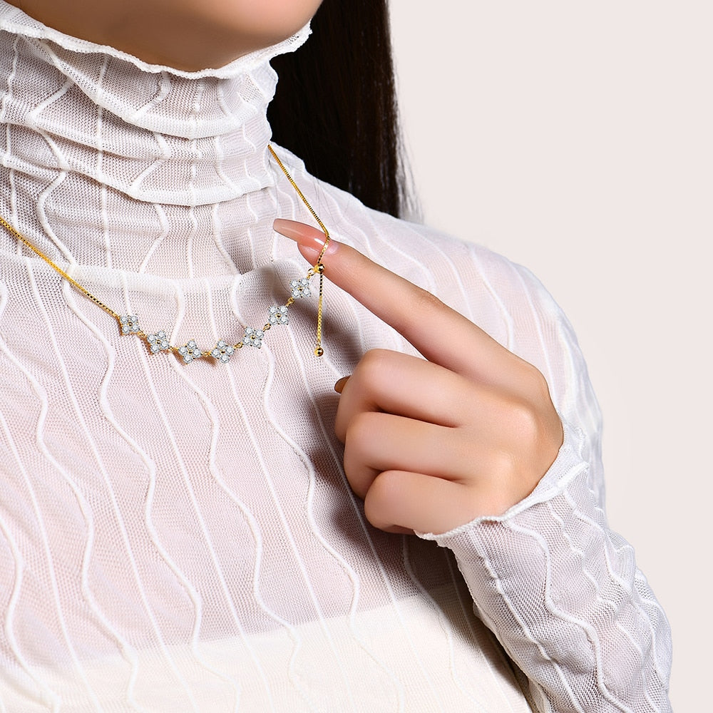 White/Rose or Yellow, Moissanite Necklace in 925 Sterling Silver